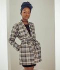 Checked green kimono