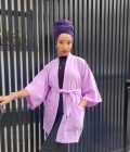 Lavender short sleeves kimono