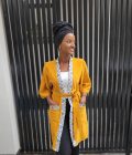 Mustard yellow short sleeves kimono