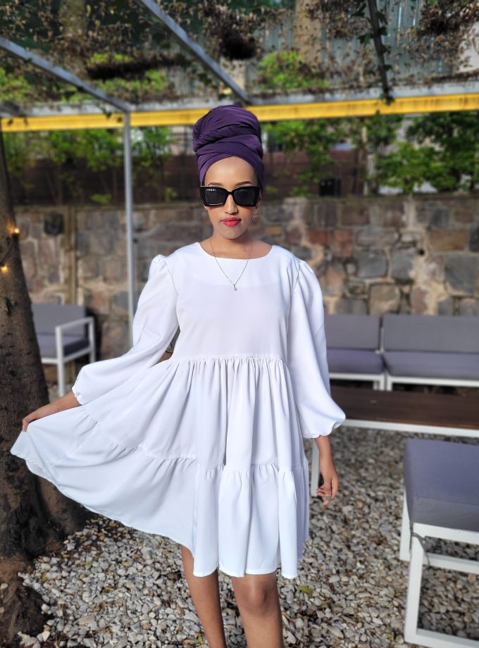 White tiered dress