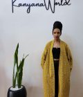 Midi yellow printed kimono