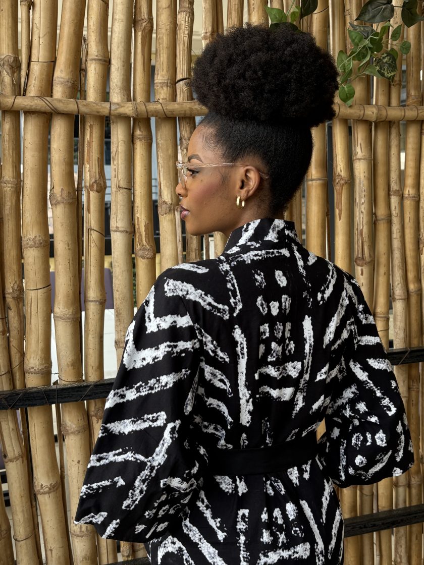 BW printed kimono - Image 2
