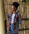TRB printed kimono