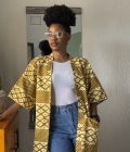 Gold printed kimono
