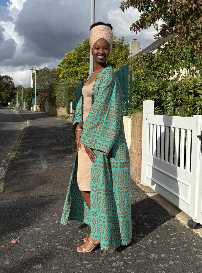 Maxi OT printed kimono