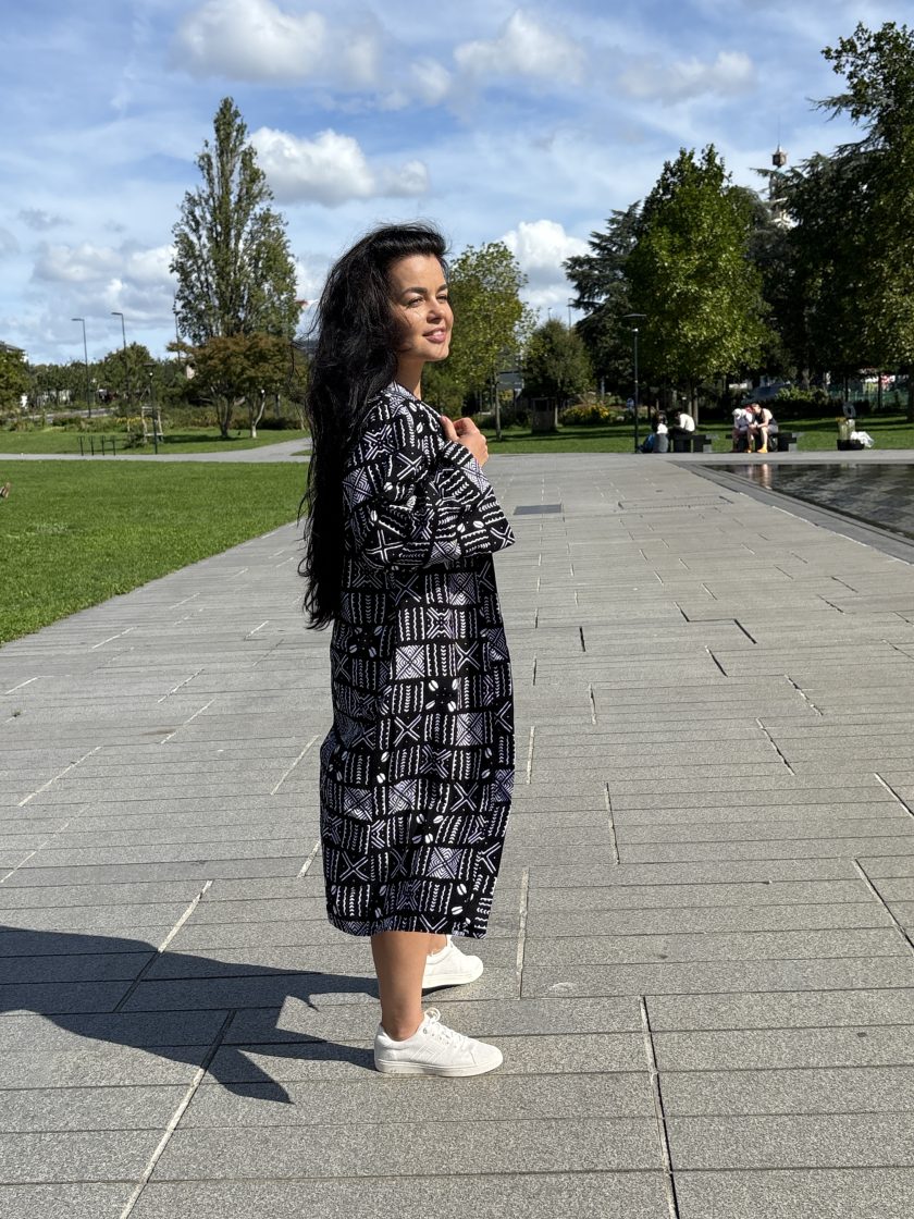Midi black printed kimono - Image 2