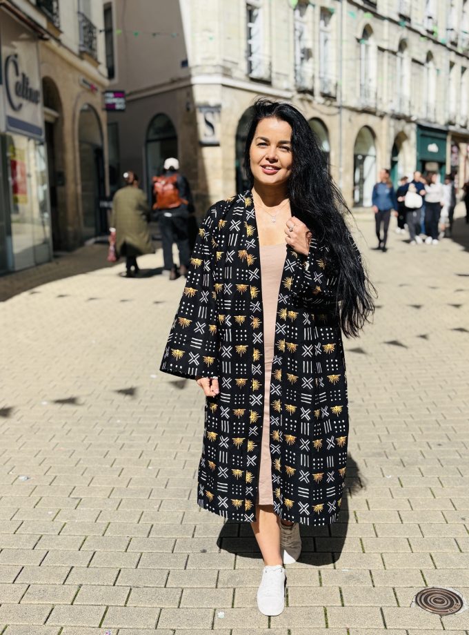 Midi BWY printed kimono